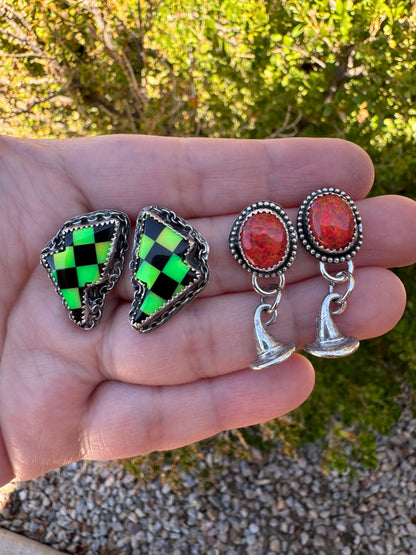 Chain Lighting Bolt Earrings