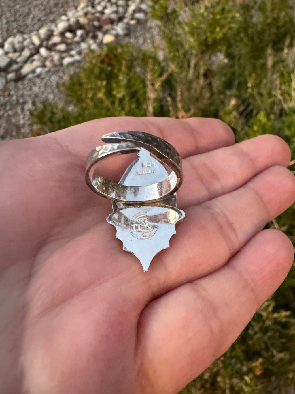 Black Tourmaline Bat Ring (Adjustable Size 4-6)