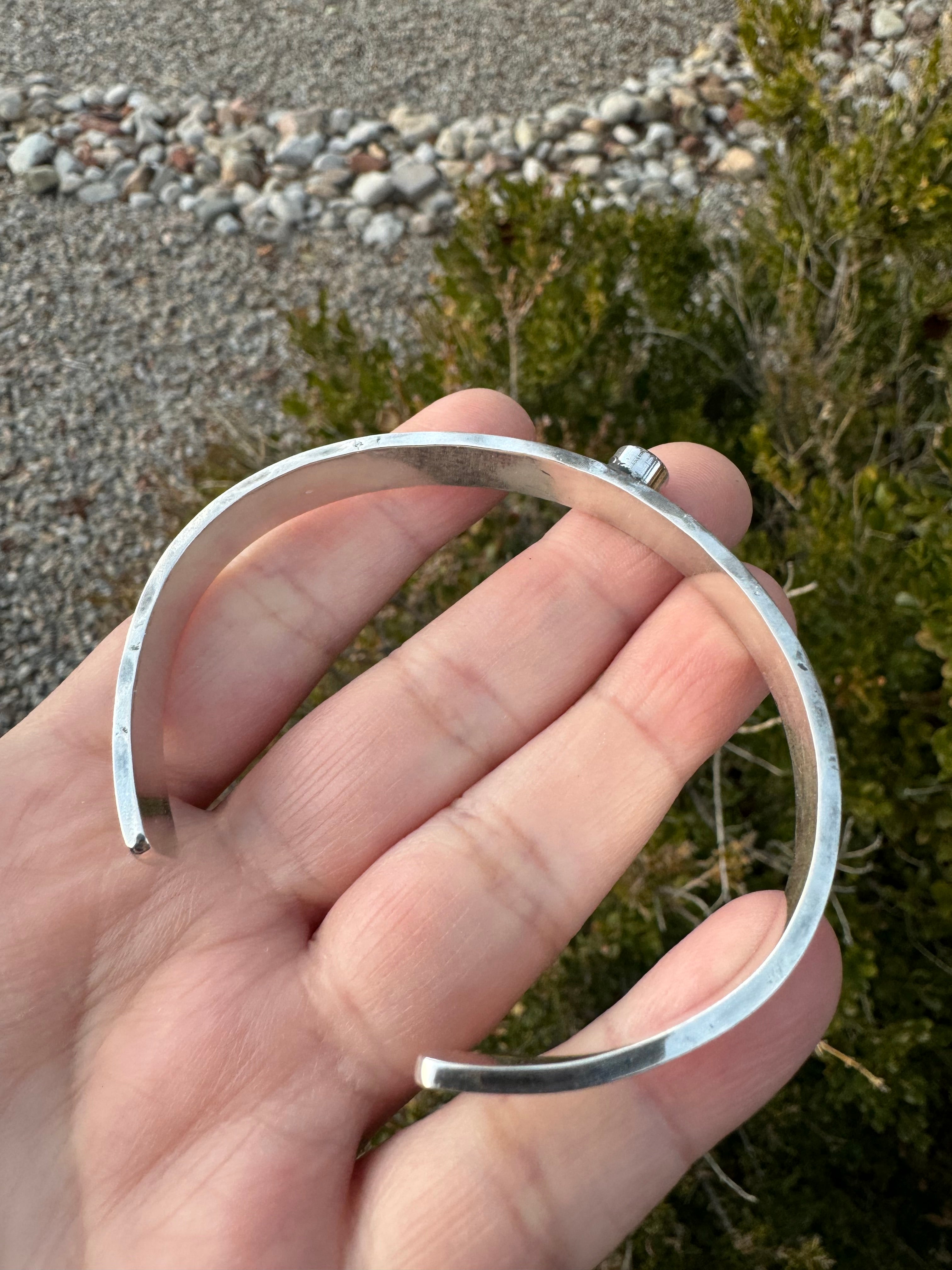Garnet Handstamped Bracelet