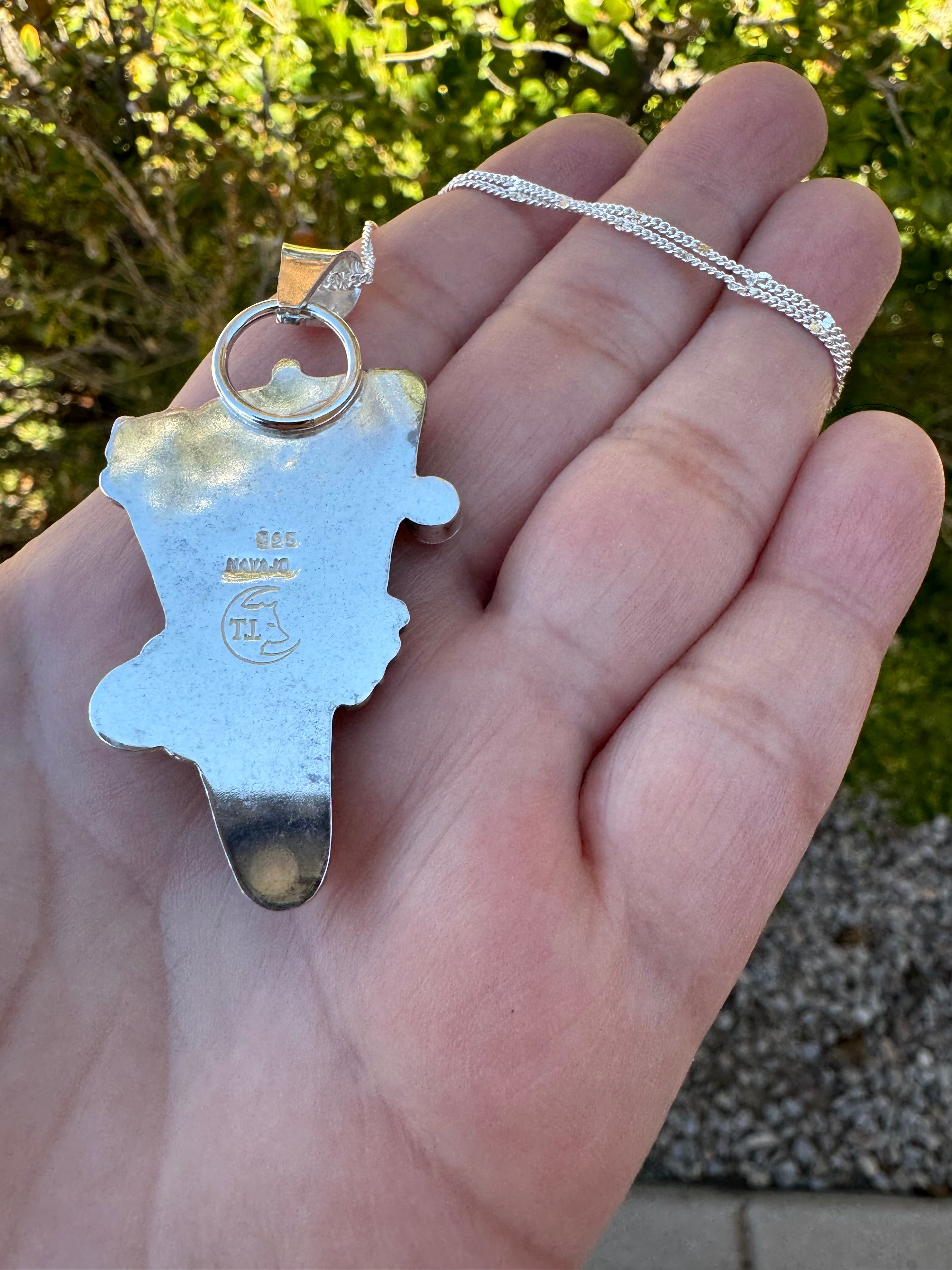 Checkered Turquoise Bolt Necklace