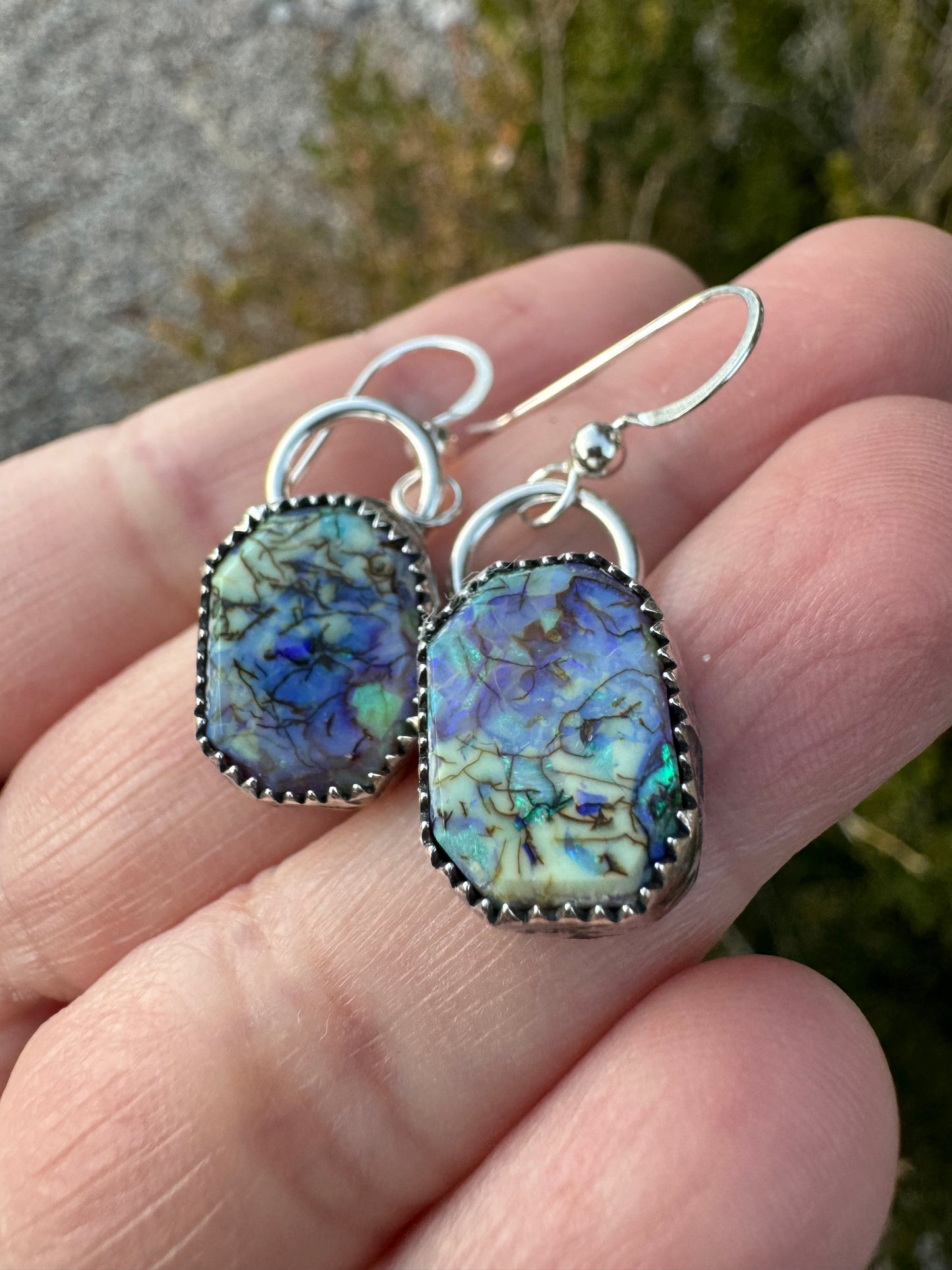 Sterling Opal Earrings