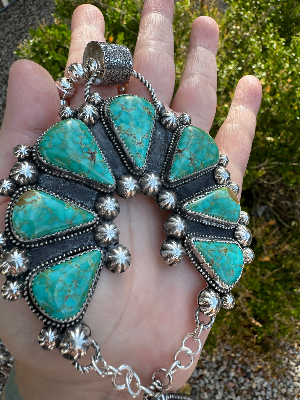 Sonoran Turquoise Concho Squash Blossom Set
