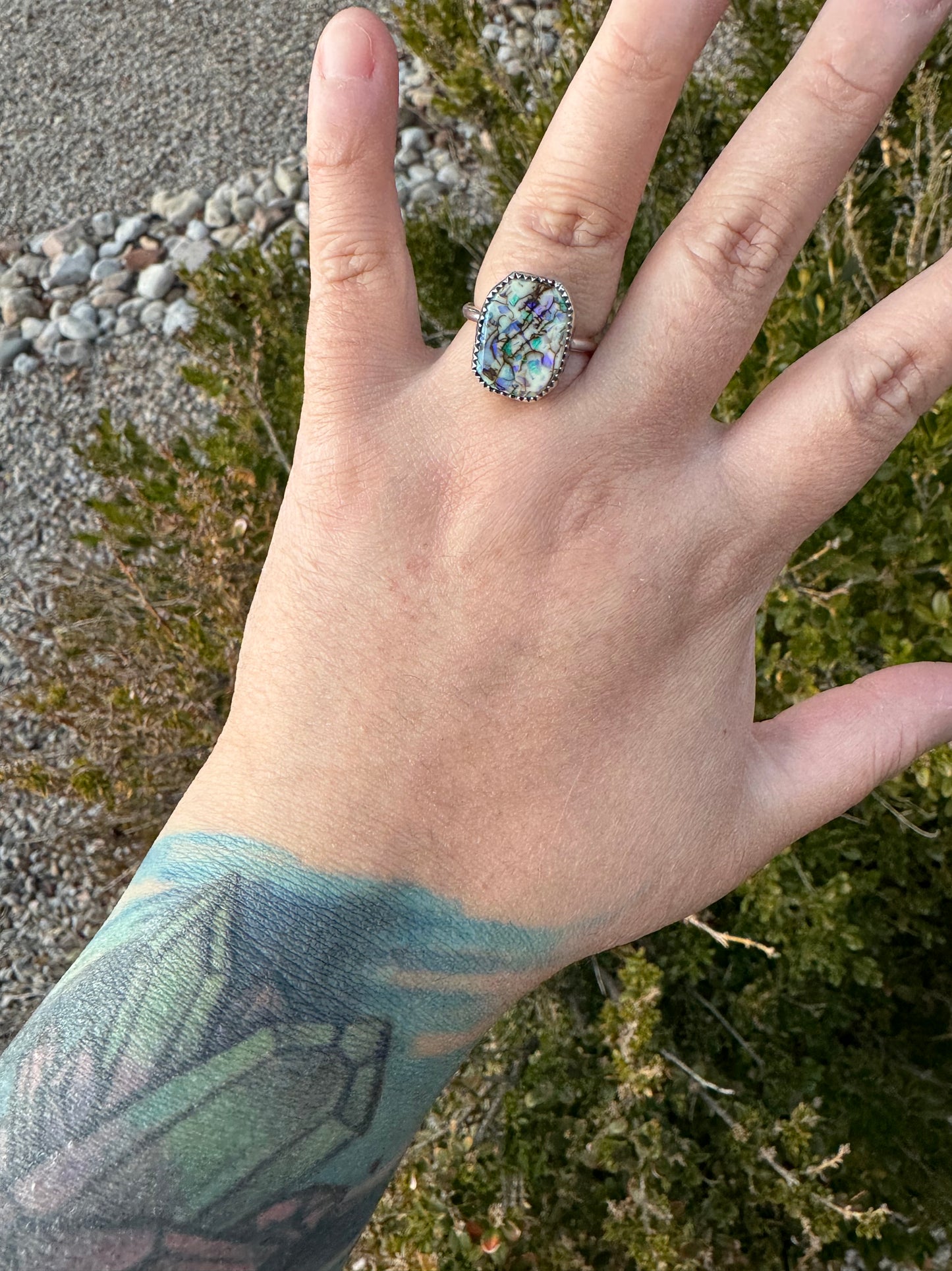 Sterling Opal Ring (Sz 7)