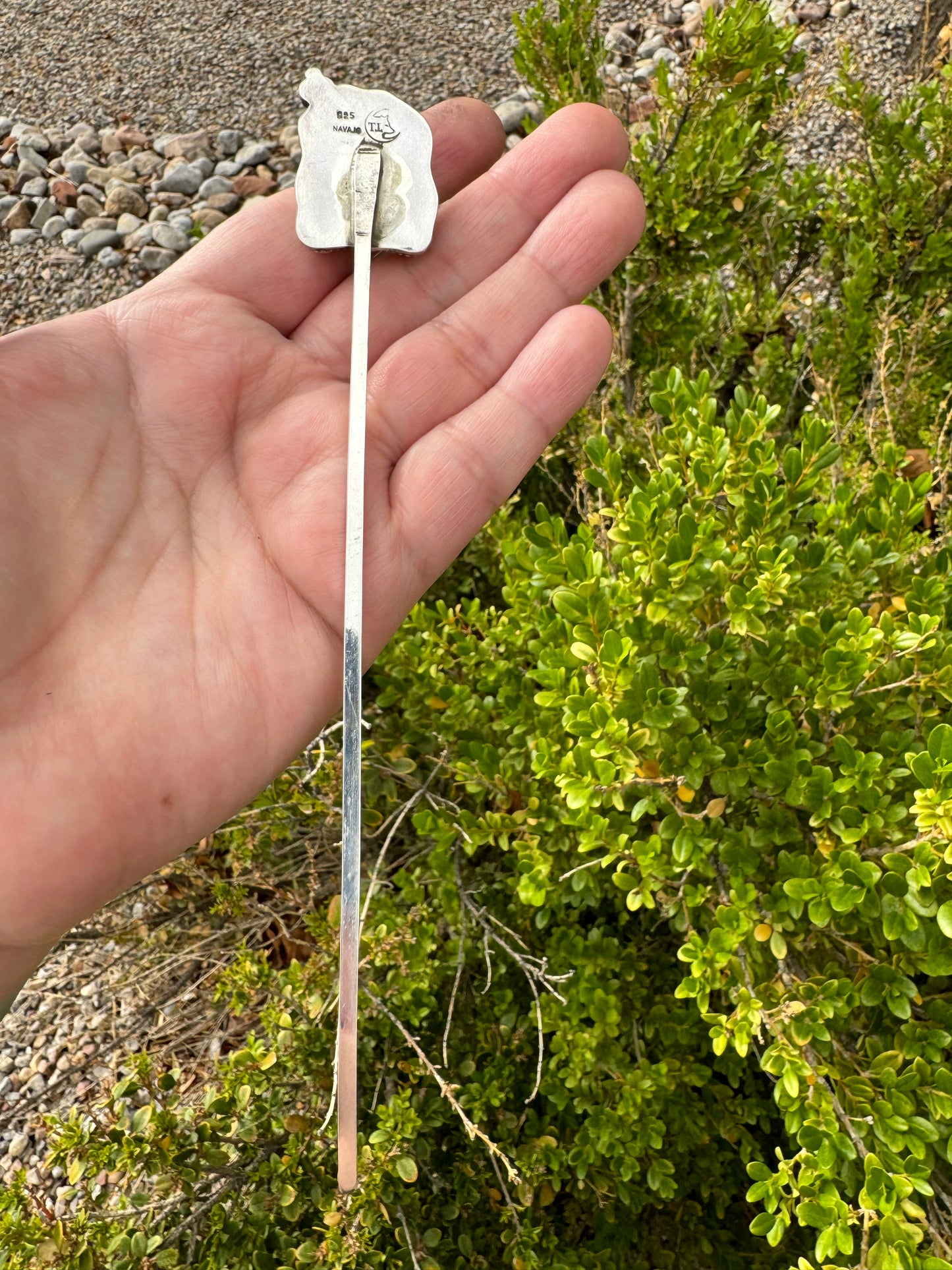 Labradorite + Jet Cauldron Hair Stick