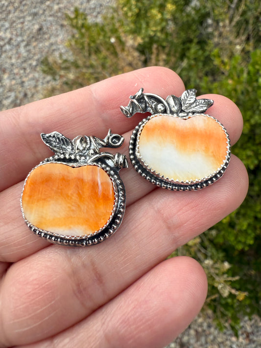 Pumpkin Stud Earrings (2)