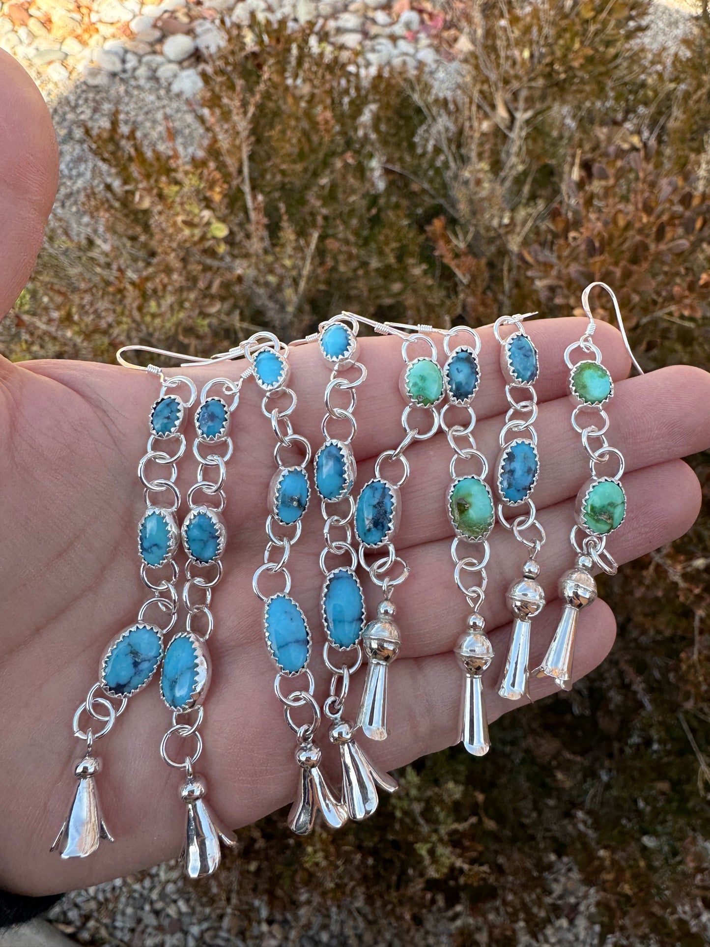 Squash Blossom Dangling Earrings (3)