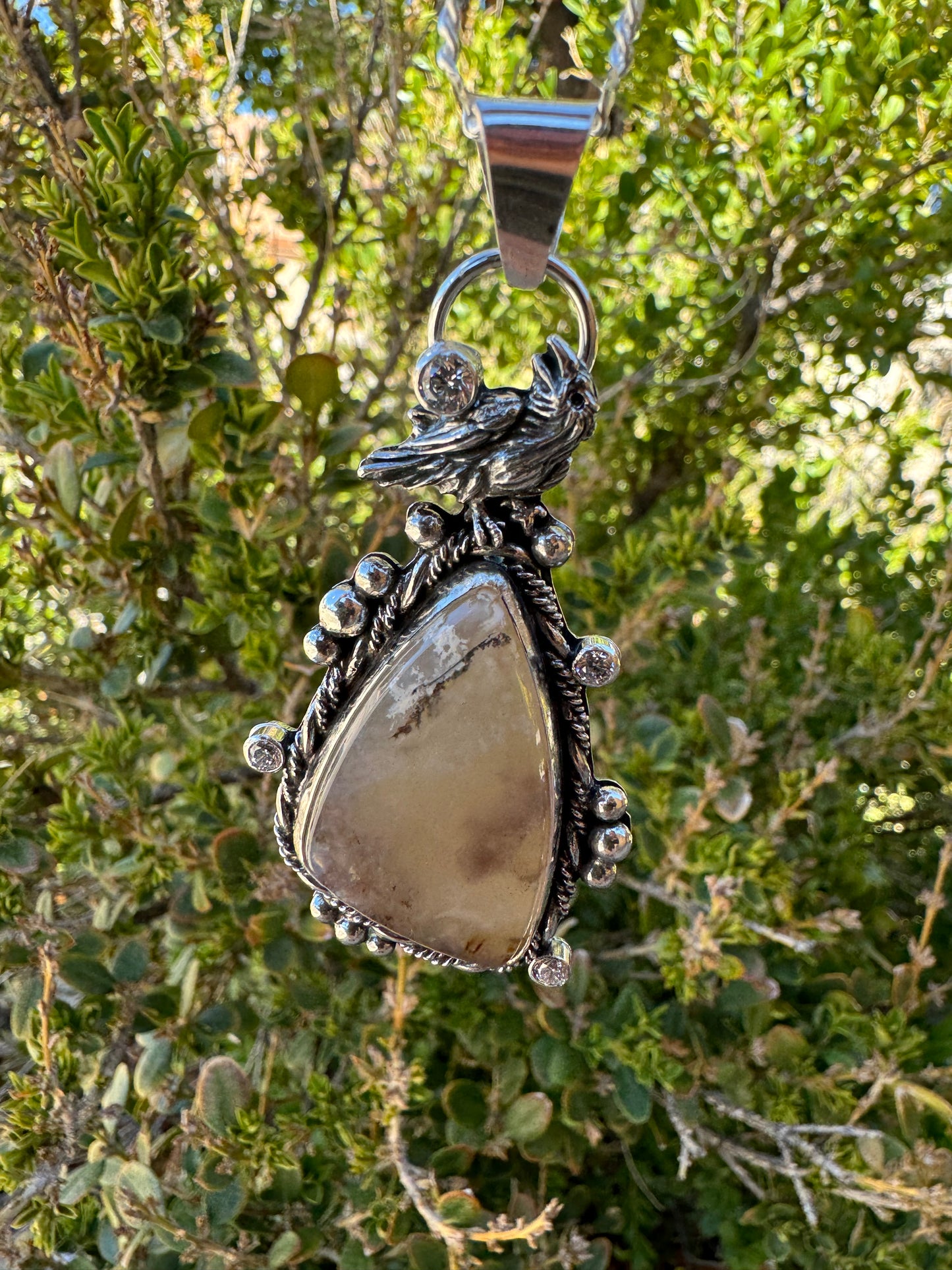 Glow in the Dark Crow Pendant