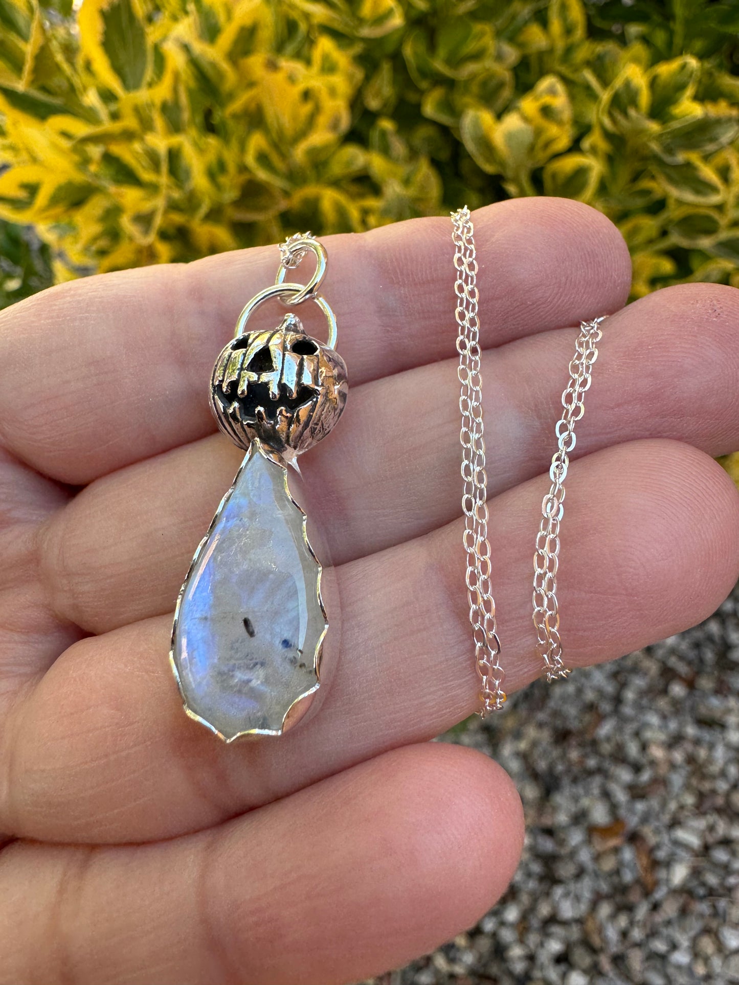 Moonstone Pumpkin Necklace