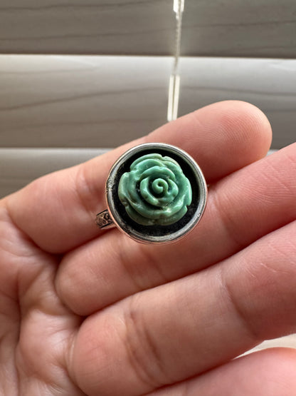 Turquoise Rose Ring (Sz 9)