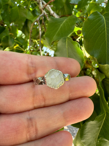 Moonstone Hex Ring (Sz 9)