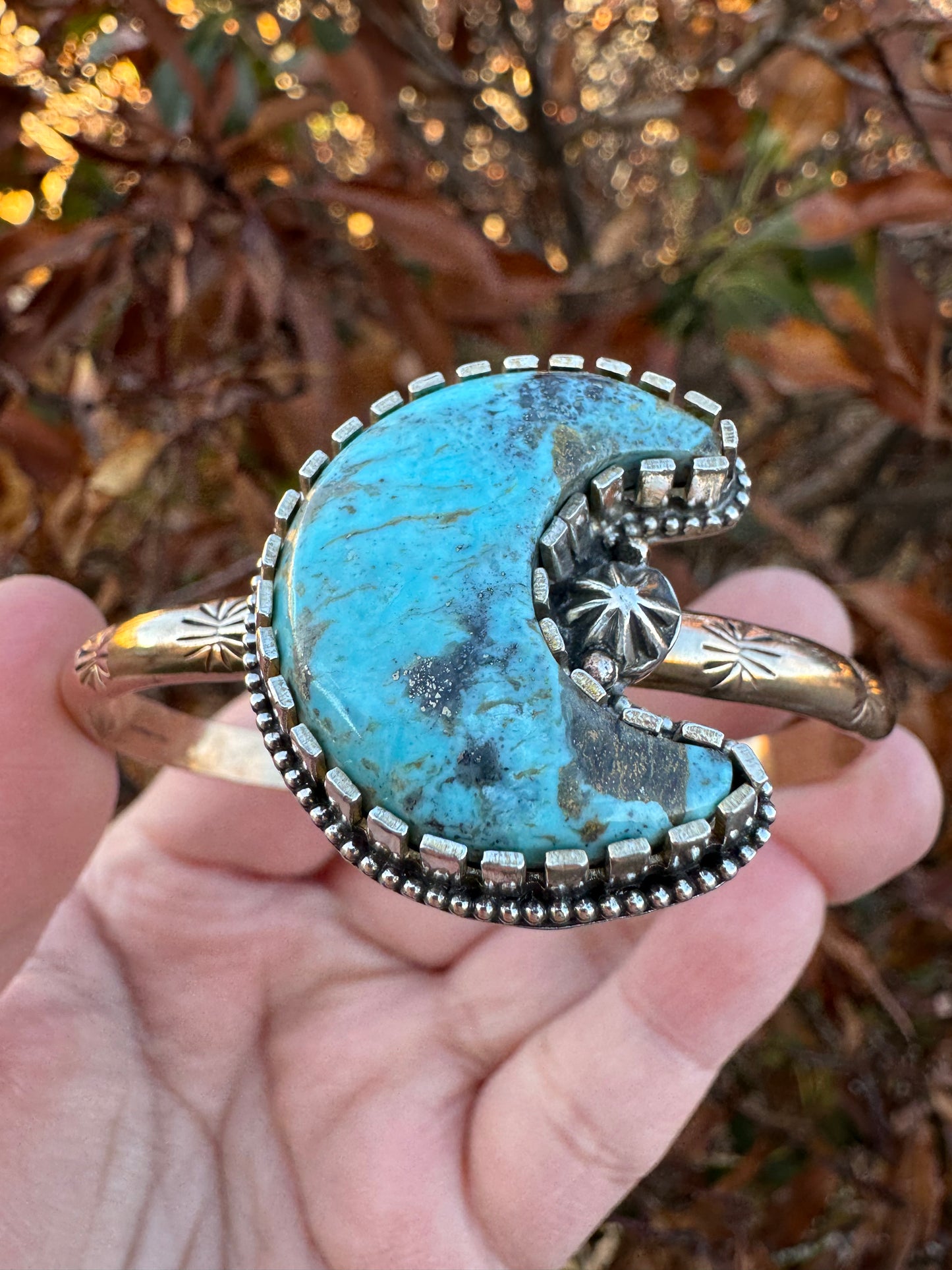 Kingman Turquoise Moon Bracelet