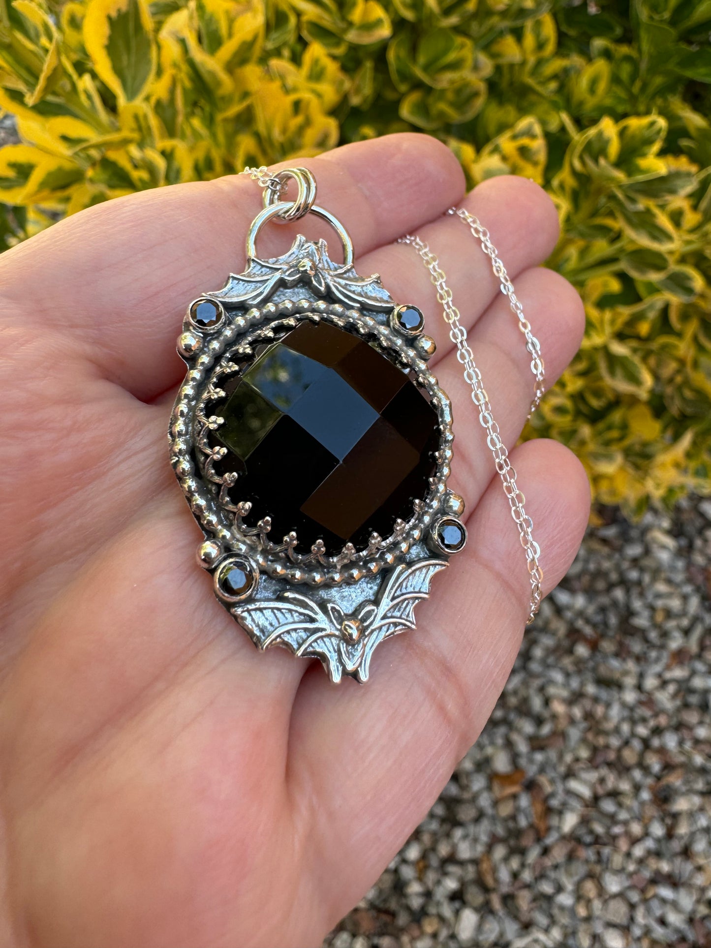 Onyx Bats Necklace