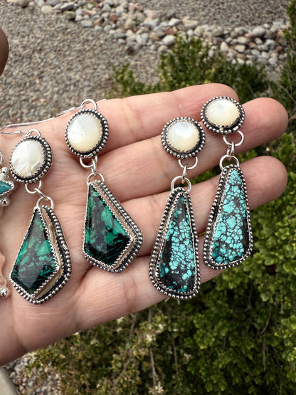 Hubei Turquoise & Pearl Earrings