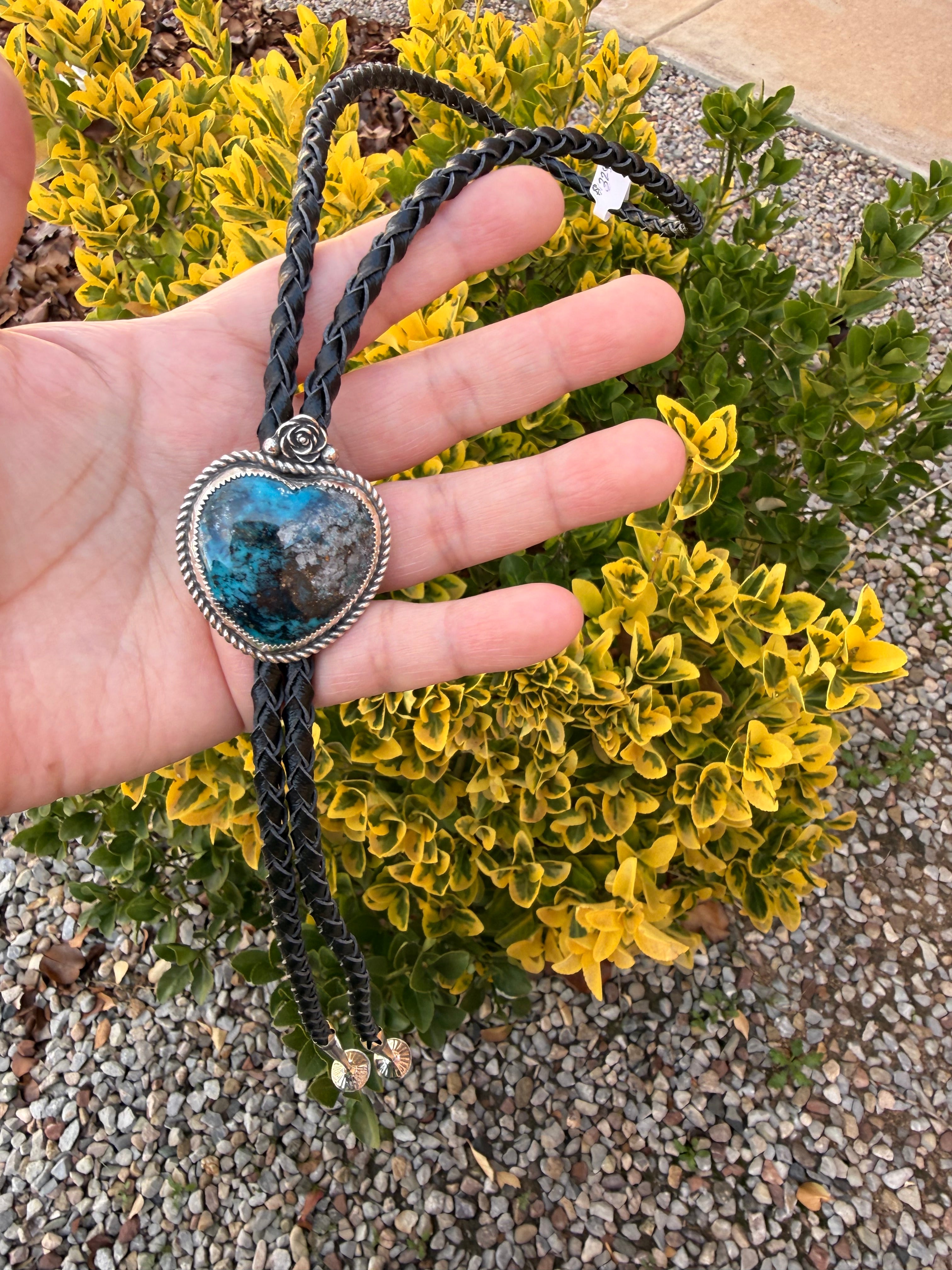 Large Heart Turquoise Bolo Tie