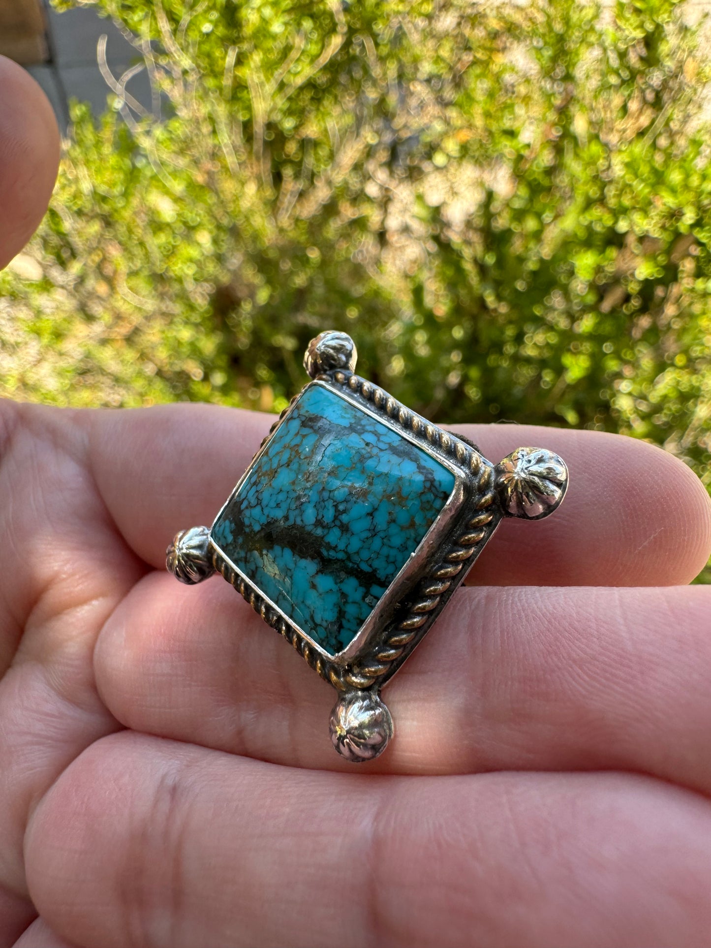Kingman Turquoise Hair Tie (square)