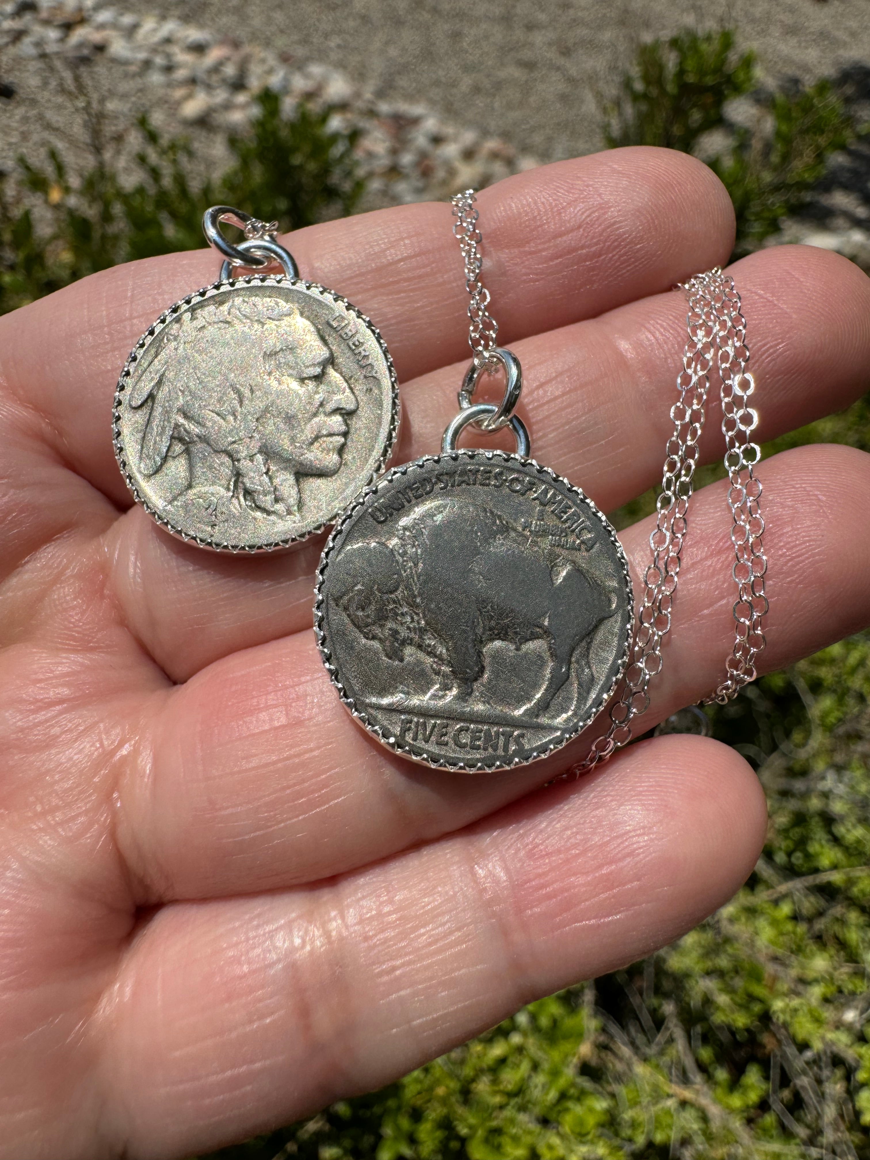 Buffalo Nickel Necklace (Heads)