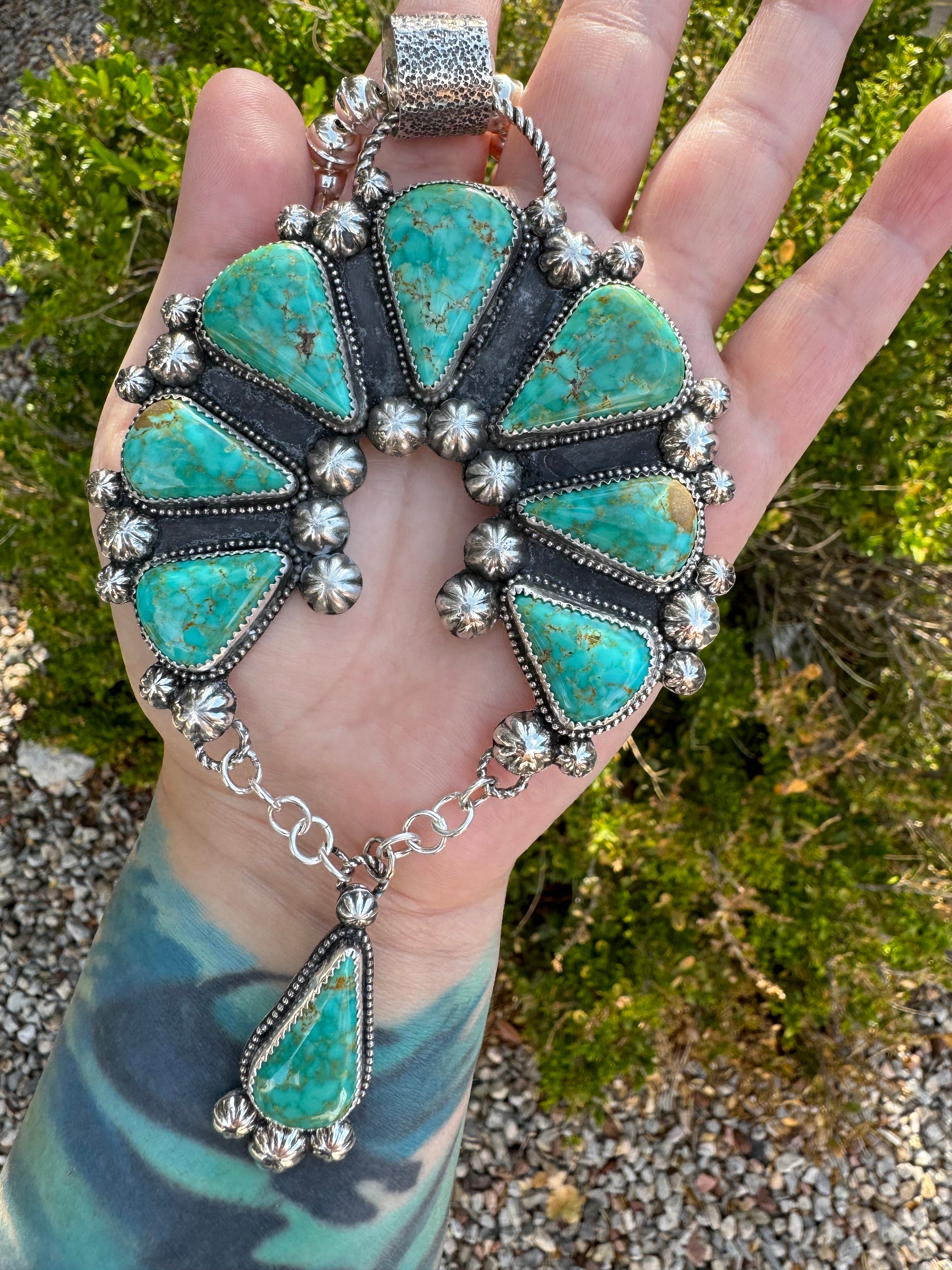 Sonoran Turquoise Concho Squash Blossom Set
