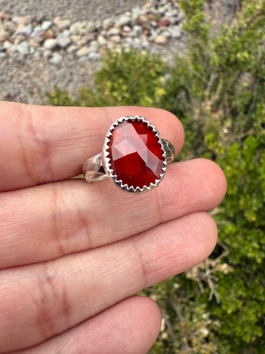 Garnet Ring (Sz 7.5)