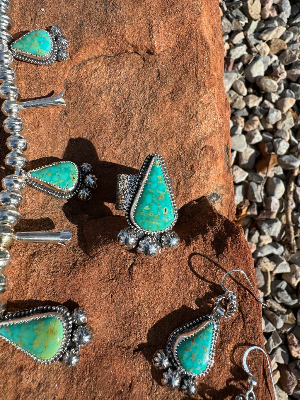 Sonoran Turquoise Concho Squash Blossom Set