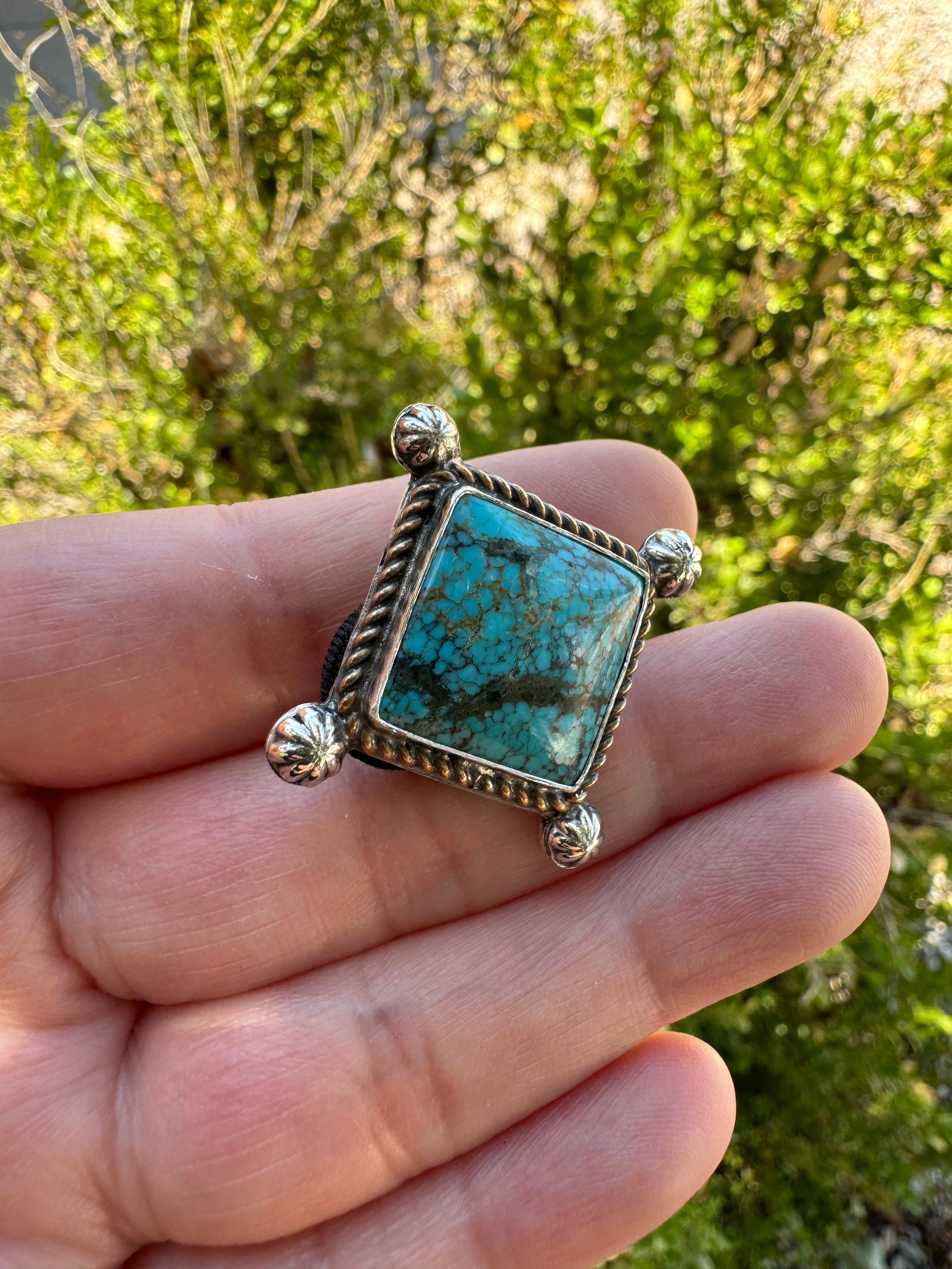 Kingman Turquoise Hair Tie (square)
