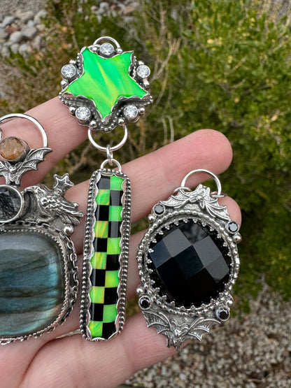 Onyx Bats Necklace
