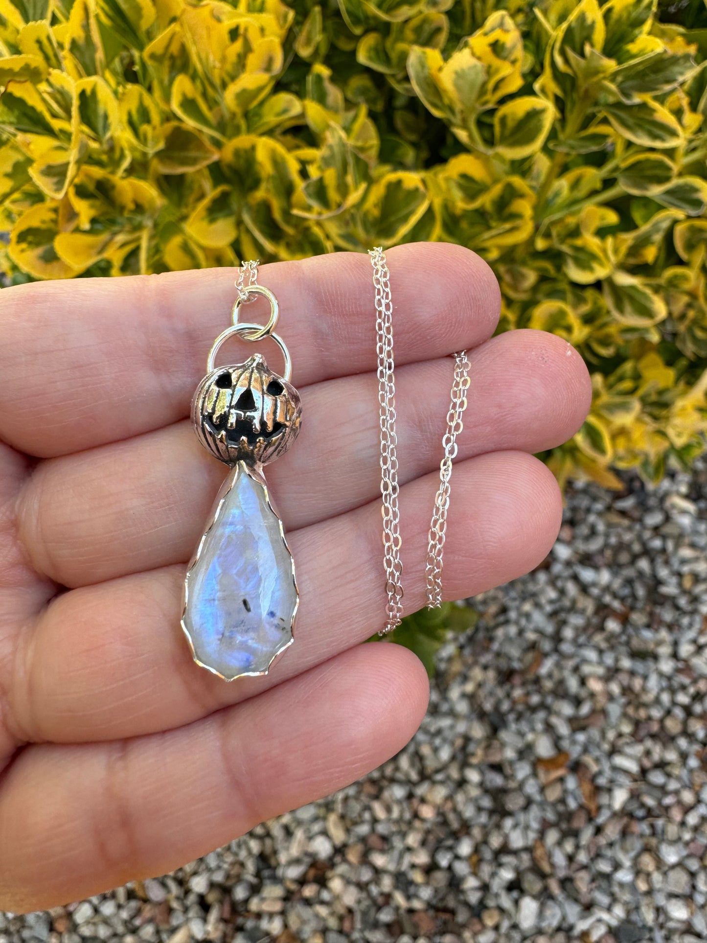 Moonstone Pumpkin Necklace