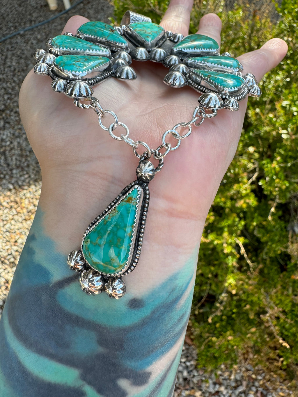 Sonoran Turquoise Concho Squash Blossom Set