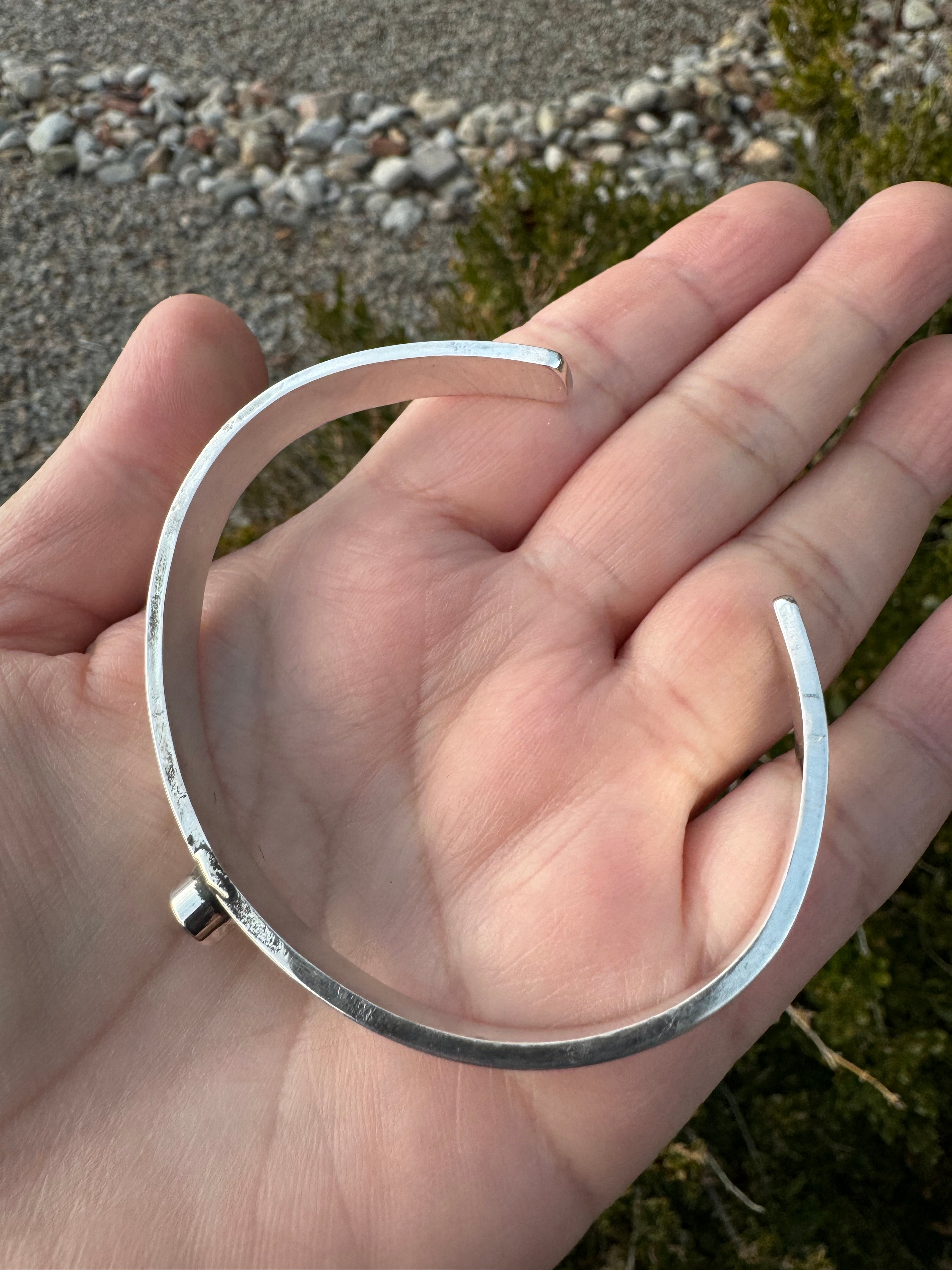 Garnet Handstamped Bracelet