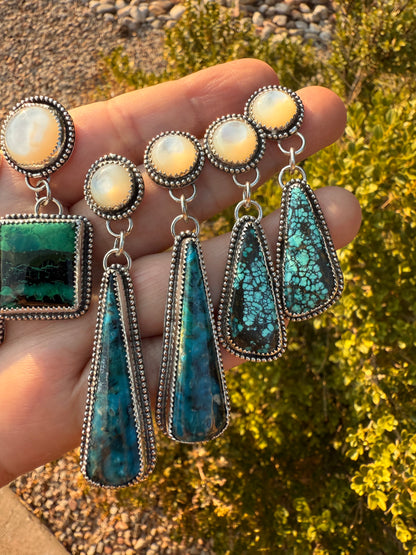 Hubei Turquoise & Pearl Earrings