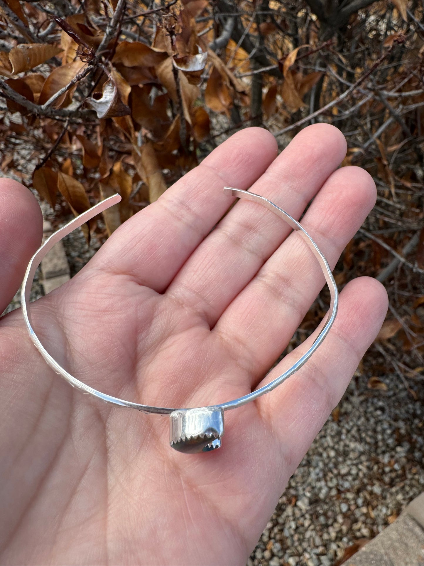 Black Aurora Opal Mini Moon Bracelet