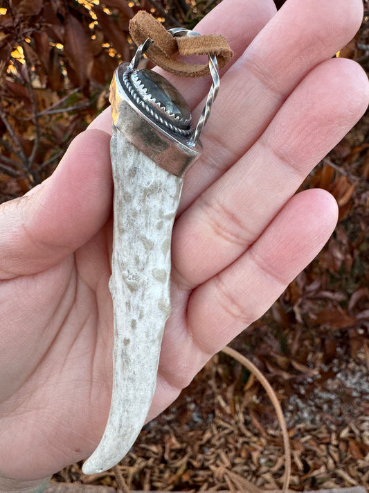 Labradorite Antler Necklace