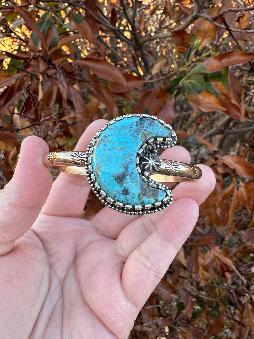 Kingman Turquoise Moon Bracelet