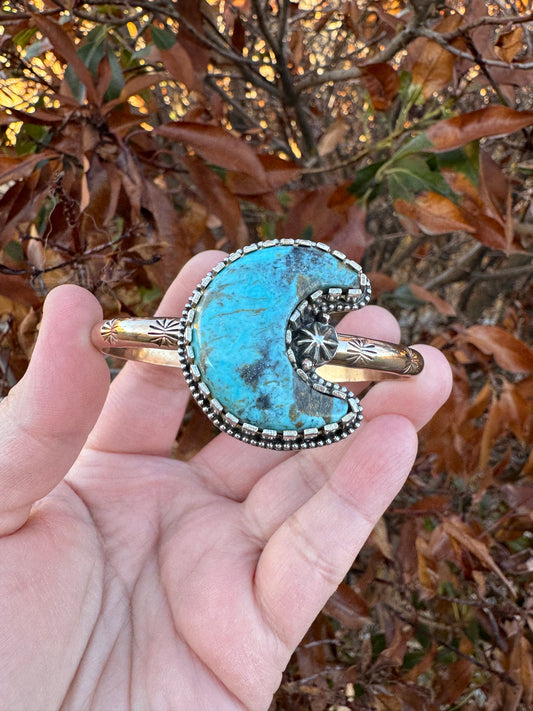 Kingman Turquoise Moon Bracelet