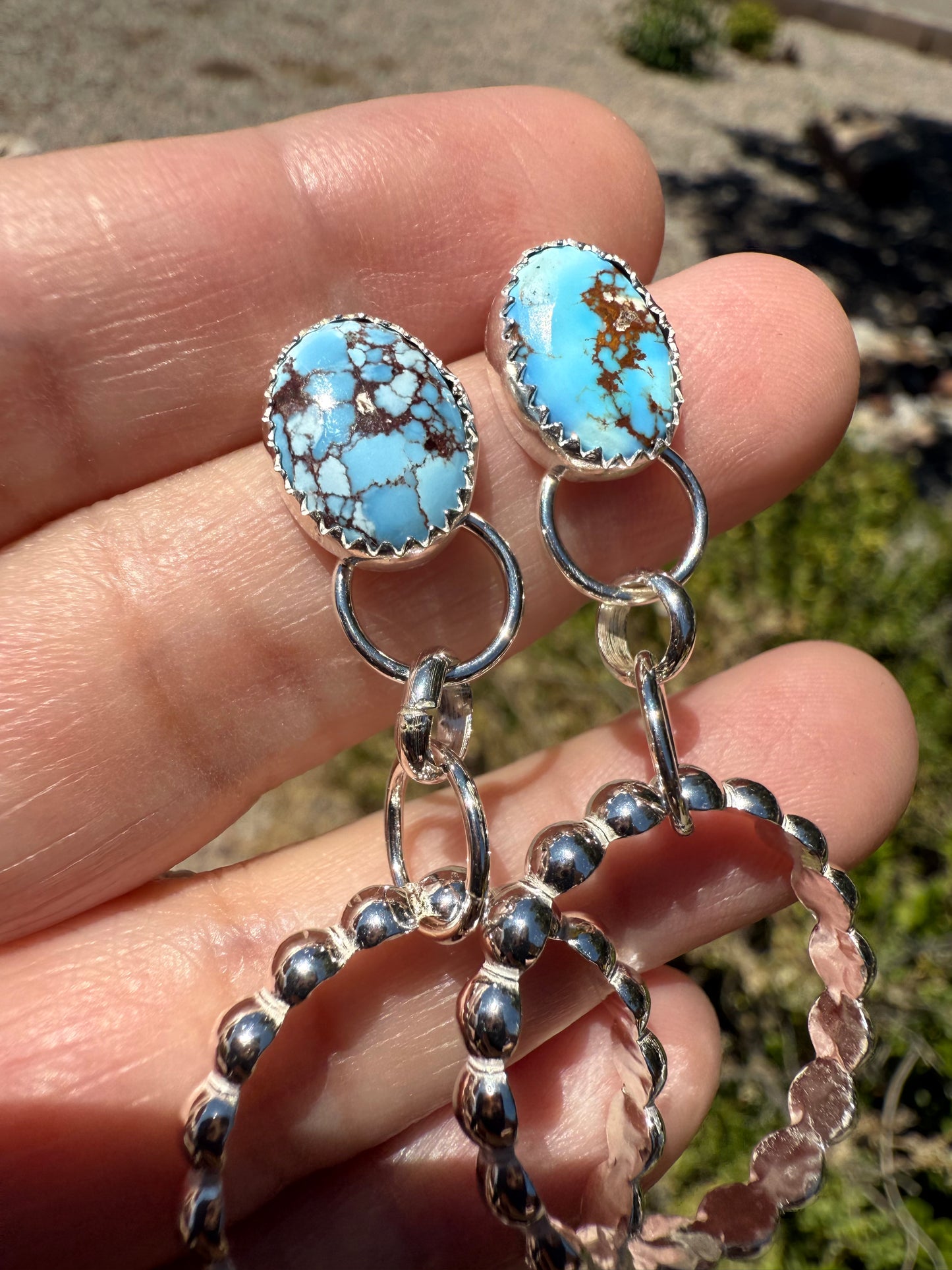 Golden Hills Turquoise Hoop Earrings