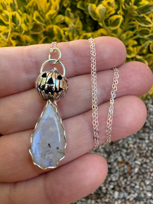 Moonstone Pumpkin Necklace