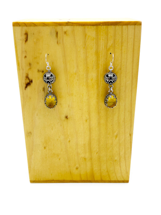 Amber Pumpkin Dangling Earrings