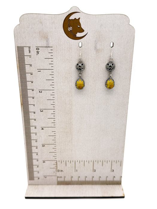 Amber Pumpkin Dangling Earrings
