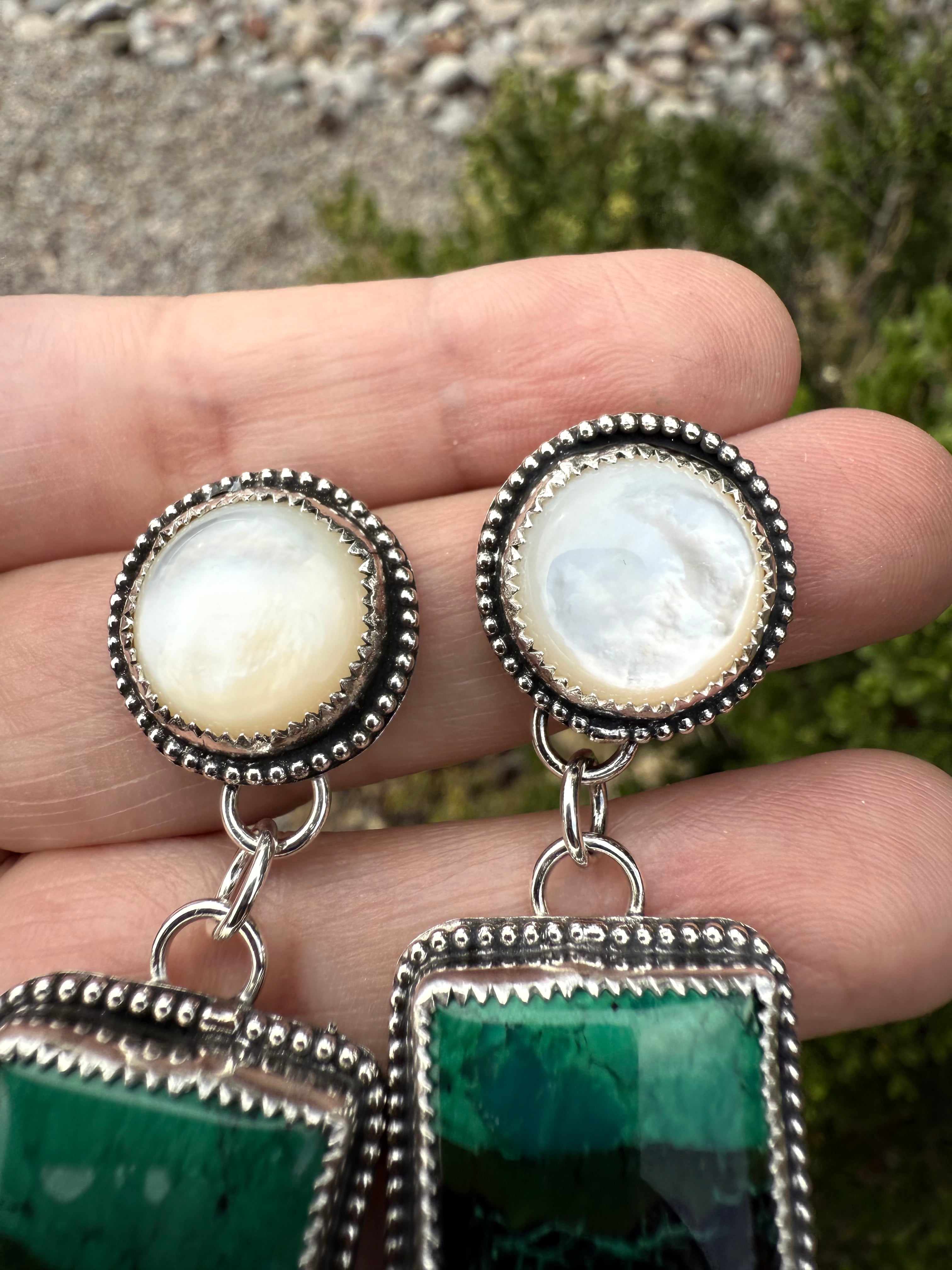 Azurite Malachite Squares & Pearls