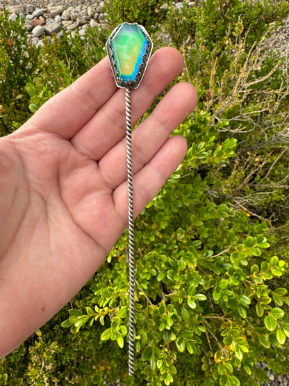 Aurora Opal Skull Hair Stick