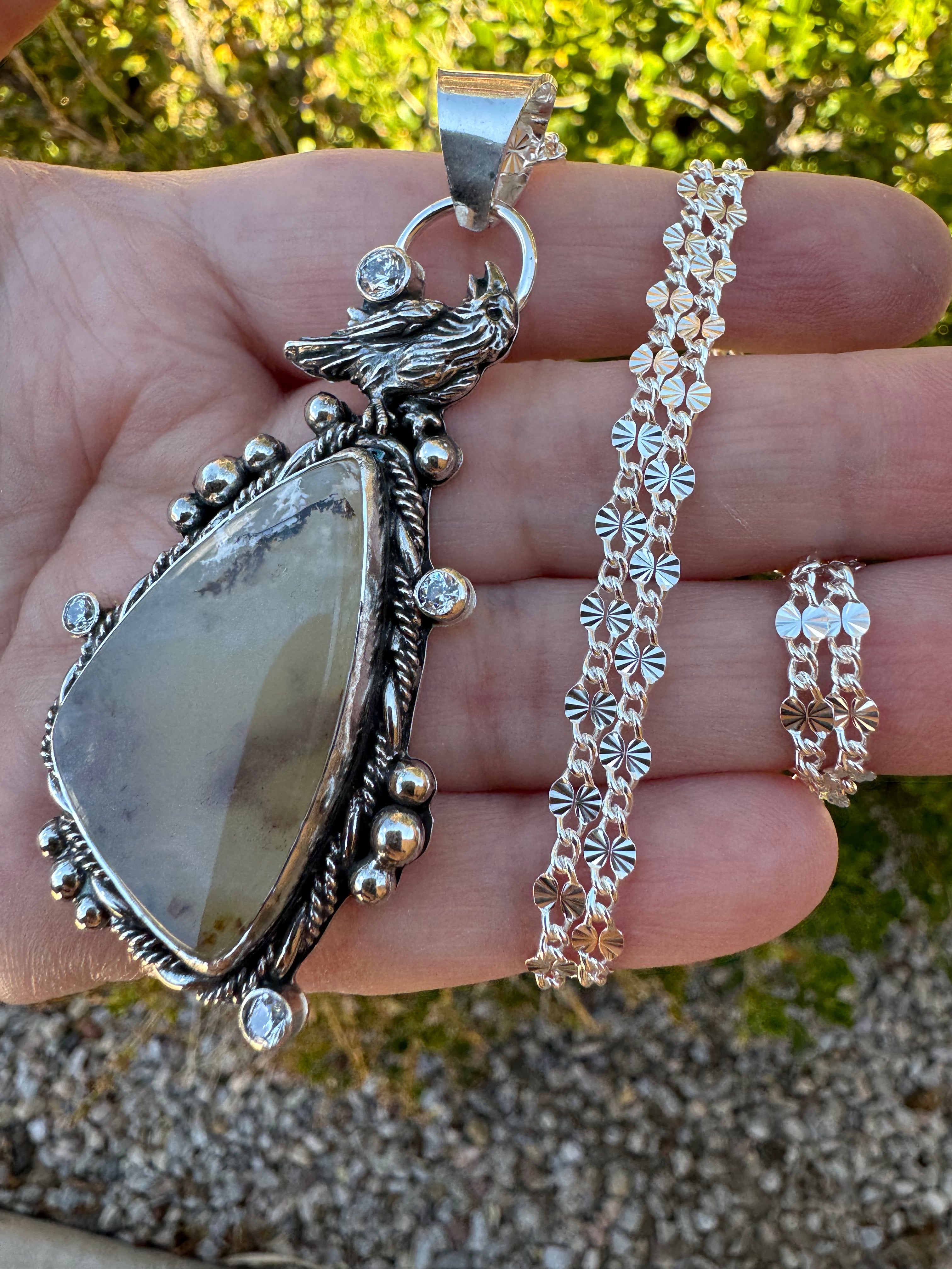 Glow in the Dark Crow Pendant