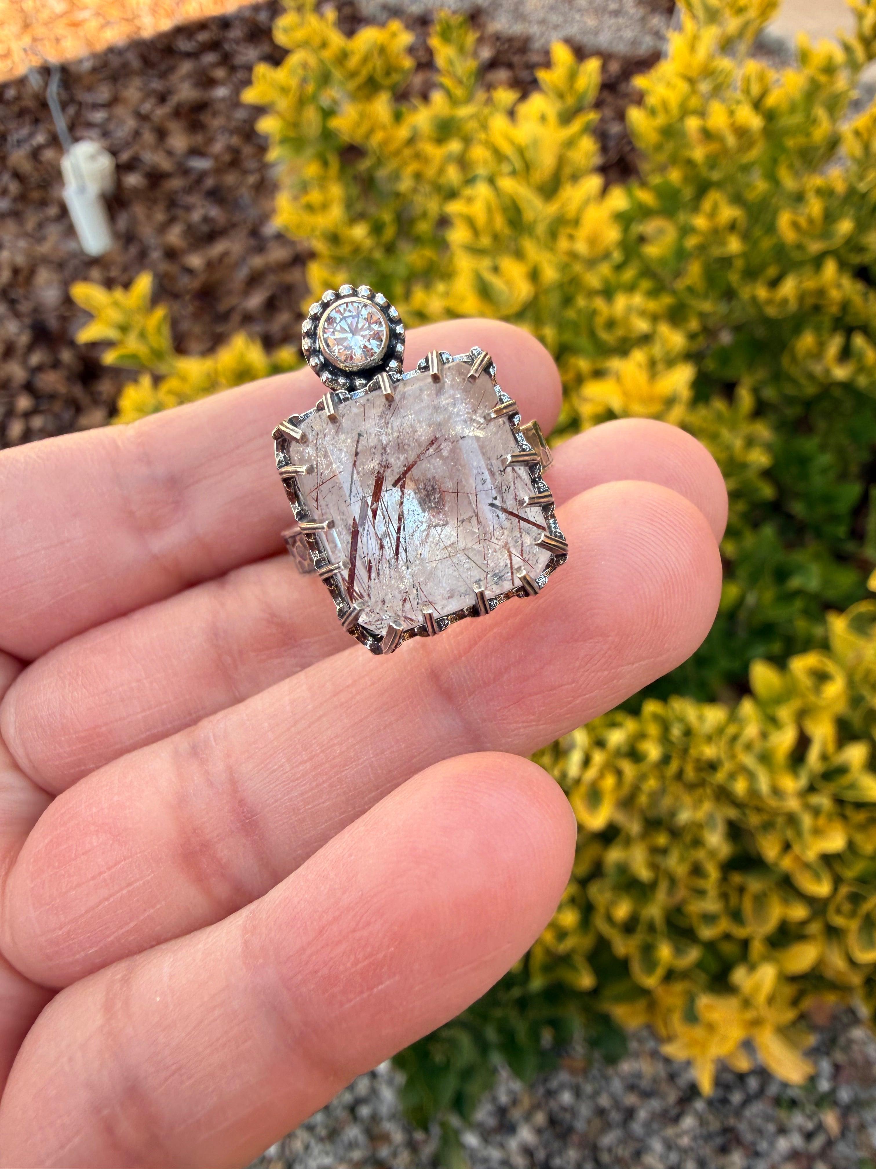 Rutile Quartz Ring (Sz 10)