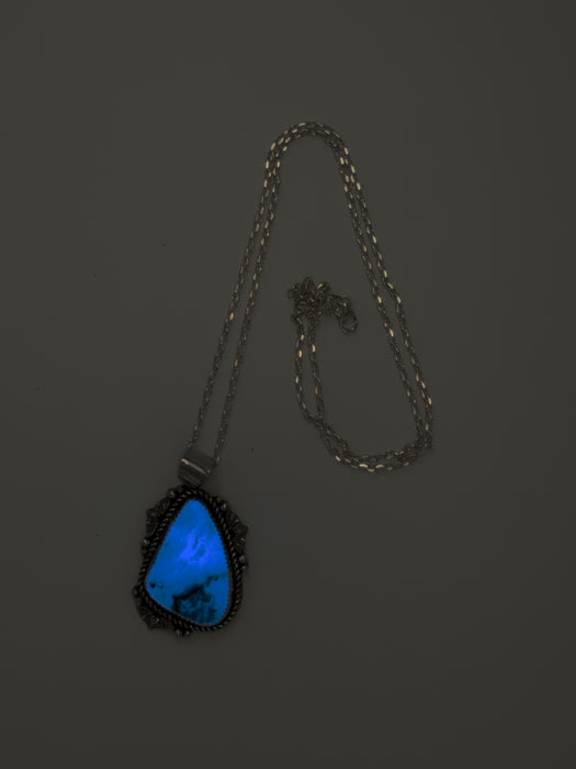 Moss Agate Bat Necklace (Glows in the Dark)