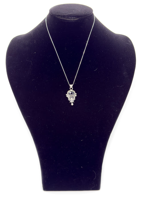 Onyx+CZ Bat Necklace