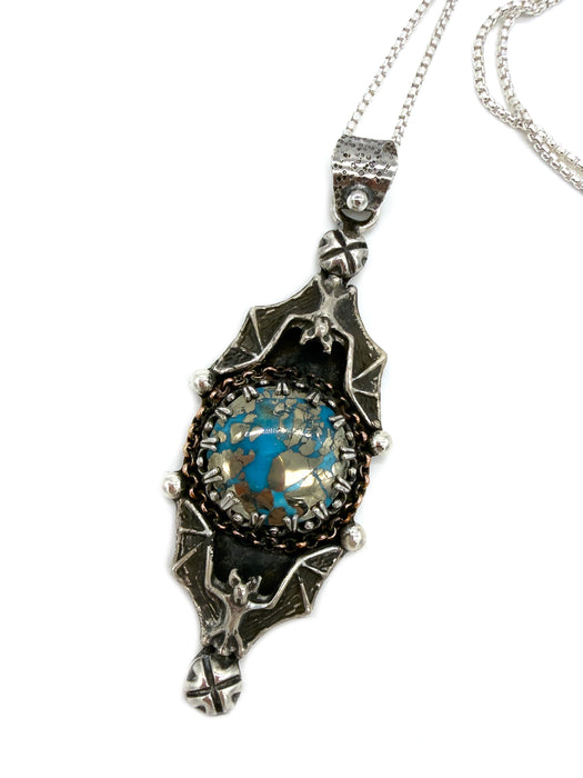 Morenci Turquoise Bat Necklace