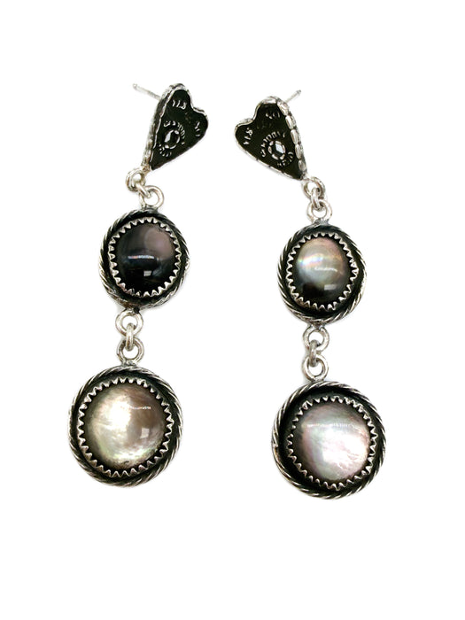 Black Pearl Planchette Dangle Earrings