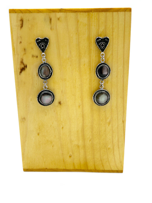 Black Pearl Planchette Dangle Earrings