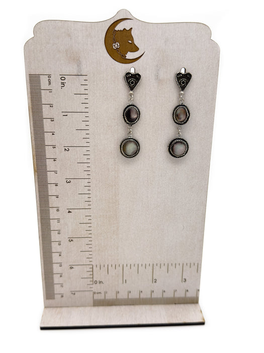 Black Pearl Planchette Dangle Earrings