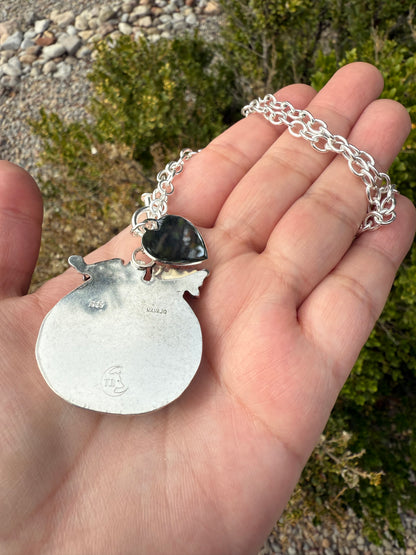 Large Kingman Turquoise Pumpkin Necklace