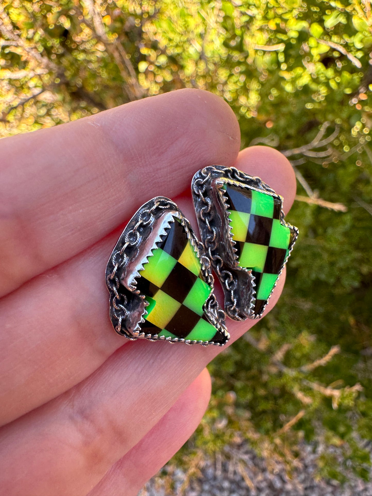 Chain Lighting Bolt Earrings