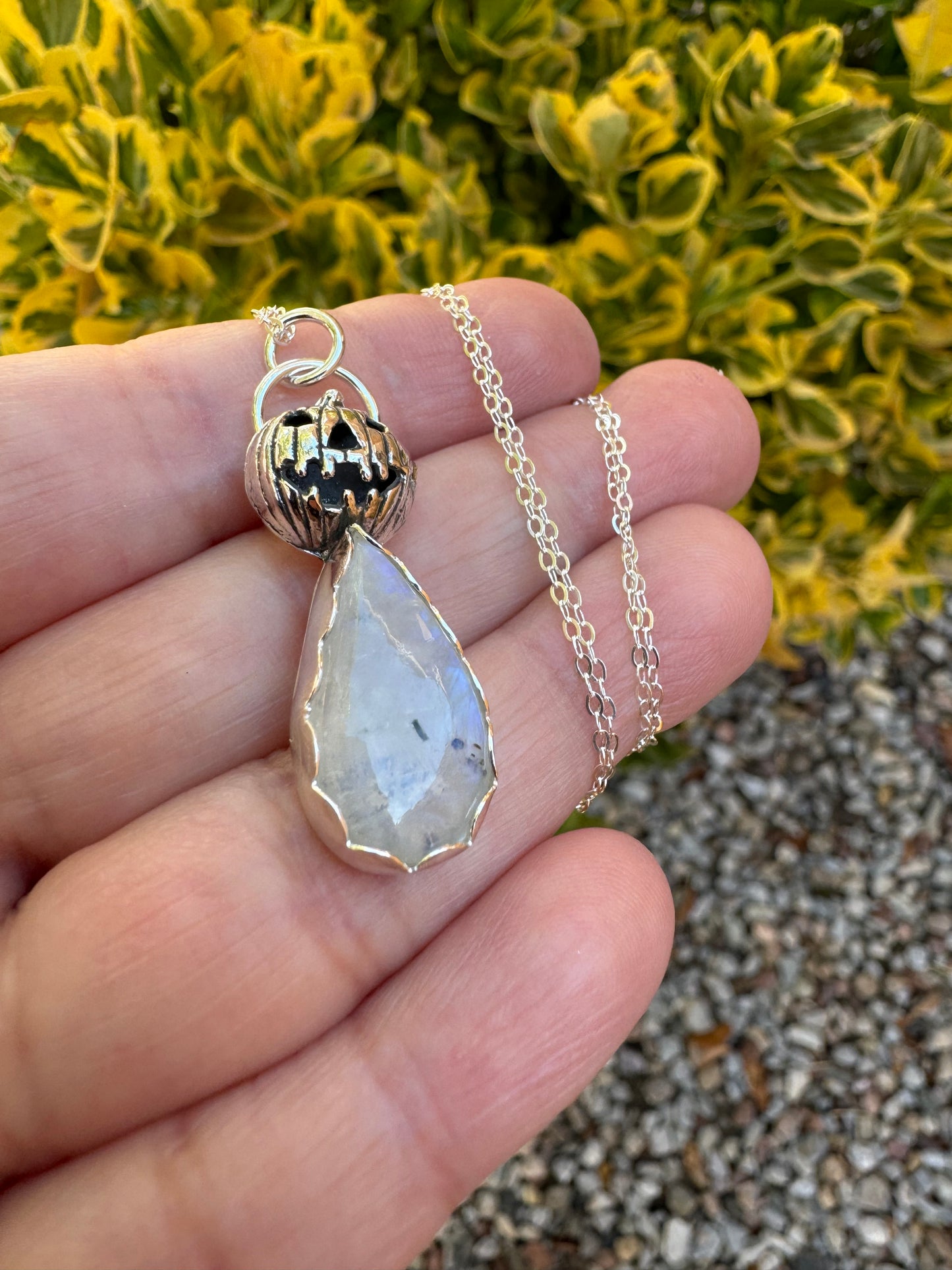 Moonstone Pumpkin Necklace